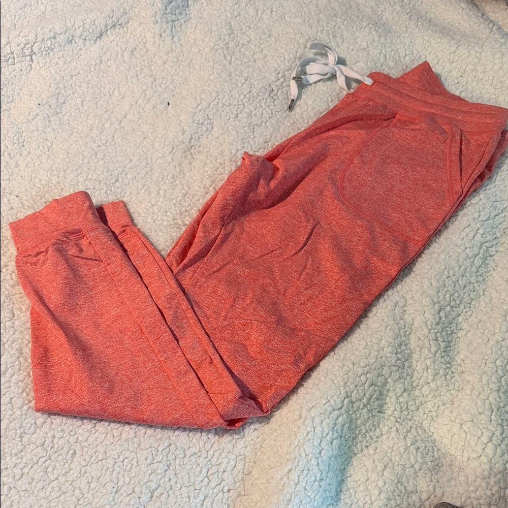 Vibrant Coral Lounge Pants with Drawstring